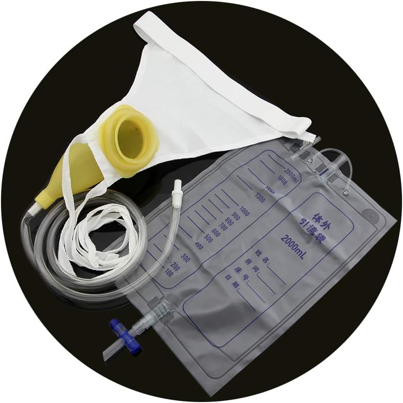 colawind 2000ml Man Protable Wearable Urine Bag Urinal System with Collection Urine Bag
