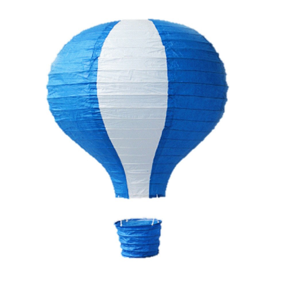 Hot Air Paper Lantern Wedding Party Decoration Craft Lamp Shade (10" (25CM), Blue Stripes)