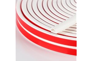 NEYWAY Silicone Weather Stripping Door Seal, 20FT Self Adhesive D-Shaped Door Weather Stripping for Door Frame＆Window Seal