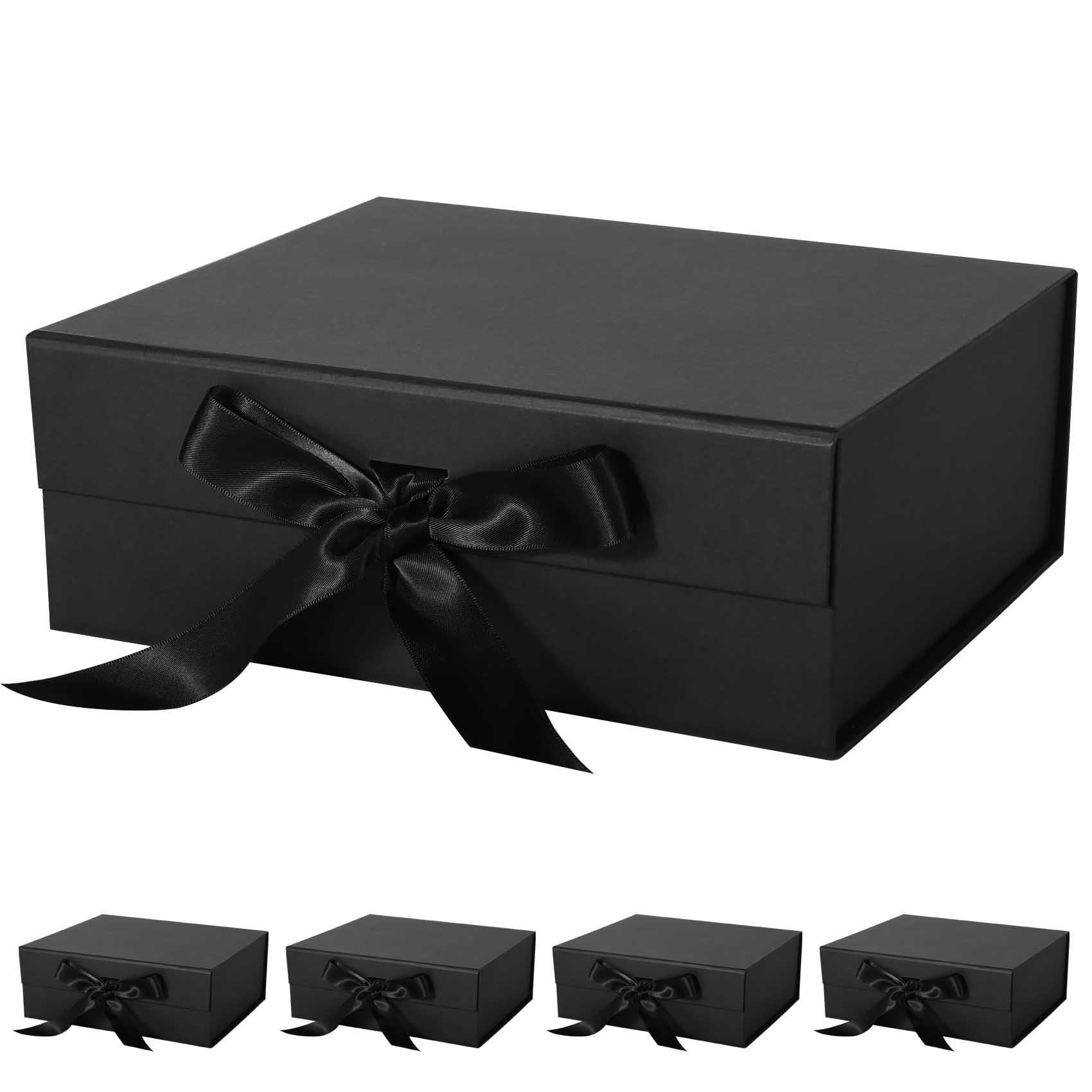 Photo 1 of *MISSING PARTS UNKNOWN*
LFBOX Black Gift Box with Ribbon Magnetic Lids 10.2x9x3.74 in, Bridesmaid Groomsman Proposal Boxes, Wedding Graduation Storage Box 5 Pack