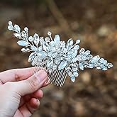 Yean Wedding Hair Comb Silver Rhinestones Opal Crystal Vintage Bridal Hair Clips Accessories for Brides and Bridesmaids