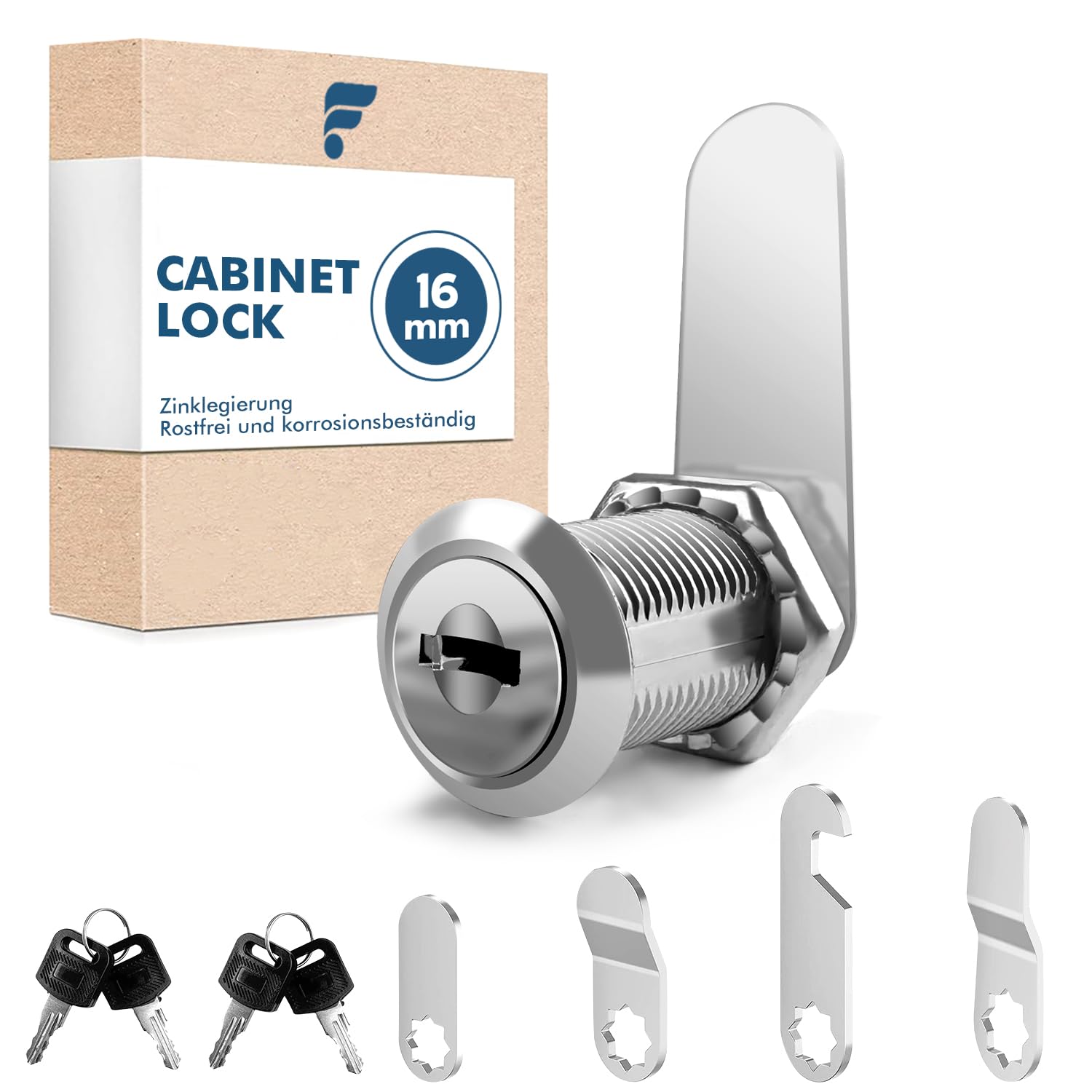 shinfly Cabinet Lock 16mm Comes with 5 Different cam Lock Plates, with 4 Keys,Cupboard letterbox Lock Locker Locks
