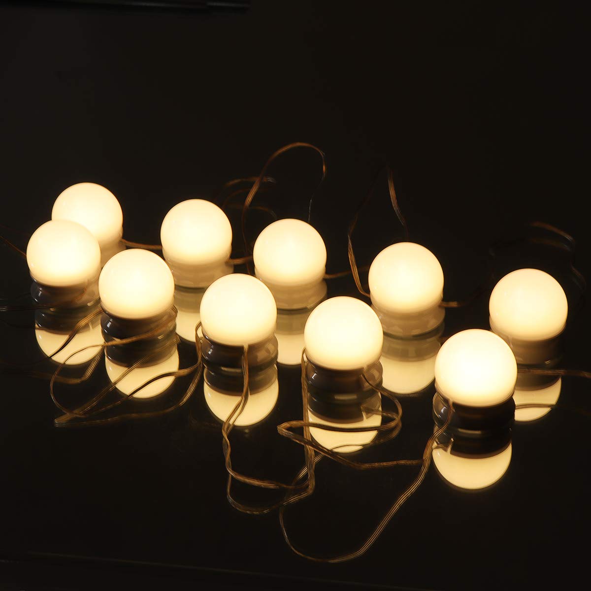 Vanity Mirror Makeup Lamp, KeepTpeeK 10 Bulbs Vanity 3 Color Lighting Modes Brightness Dimmable USB Charge LED Mirror Light for Bedroom Makeup Vanity Table