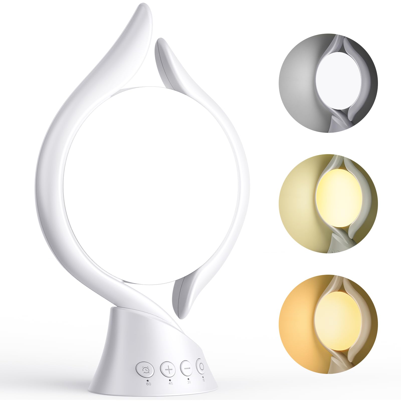 Wopigh Sad Light Therapy Lamp - 10000 Lux with 3 Colors, 4 Timers, 5 Intensities and Memory Function, UV-Free Sunlight for Home/Office