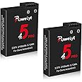PoweLyt 2-Pack Osmo Action 5 Pro/4/3 Batteries 2100mAh Capacity Osmo Action 5 Pro Battery Supports up to 240 Minutes of Battery Life Compatible with DJI Osmo Action 5 Pro,Osmo Action 4,Osmo Action 3