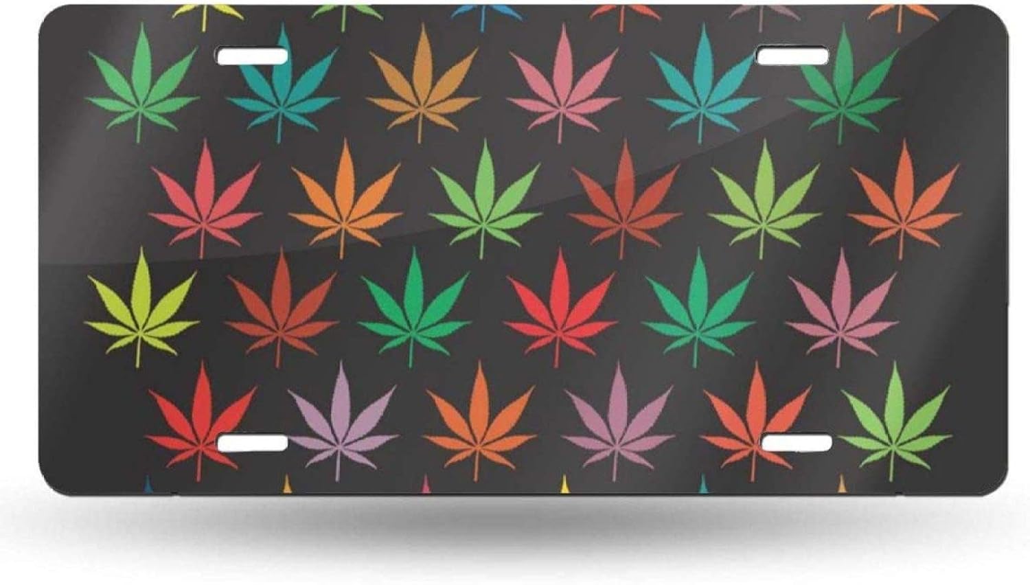 Graphic Colorful Marijuana License Plate 6" x 12" Metal