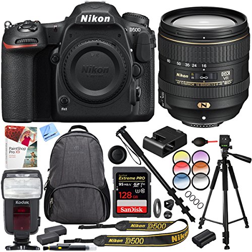 Nikon-D500-209-MP-CMOS-DX-Format-Digital-SLR-Camera-with-16-80mm-VR-Lens-Kit-and-Tamrac-Tradewind-Backpack-Plus-128GB-Dual-Battery-Bundle