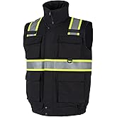 VENDACE Safety Vest High Visibility Reflective Fleece Winter Vest for Men with Pockets Hi Vis Construction Work Vest