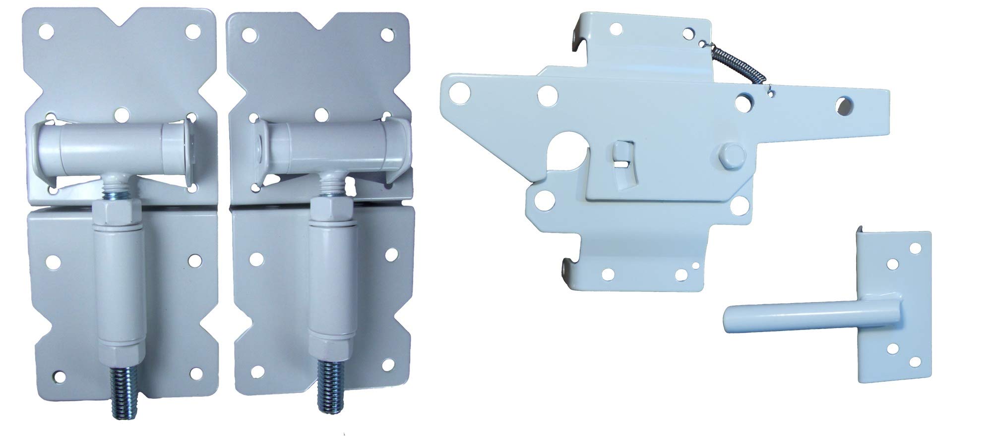 Vinyl Fence Hardware Single Gate Kit White (Vinyl Gate Hinges and