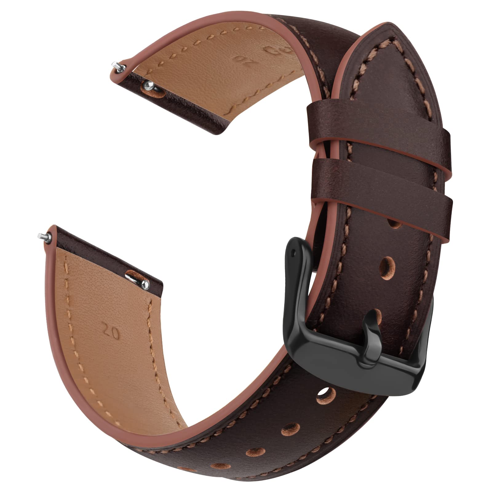 Photo 1 of 20mm Leather Band for Timex Expedition Bands, Soft Leather Replacement Band for Timex Men's Expedition Scout 40mm 43mm/Expedition Acadia 40mm/Digital CAT 39mm/Field 43mm/Rugged Core Analog Watch (Vintage Brown)