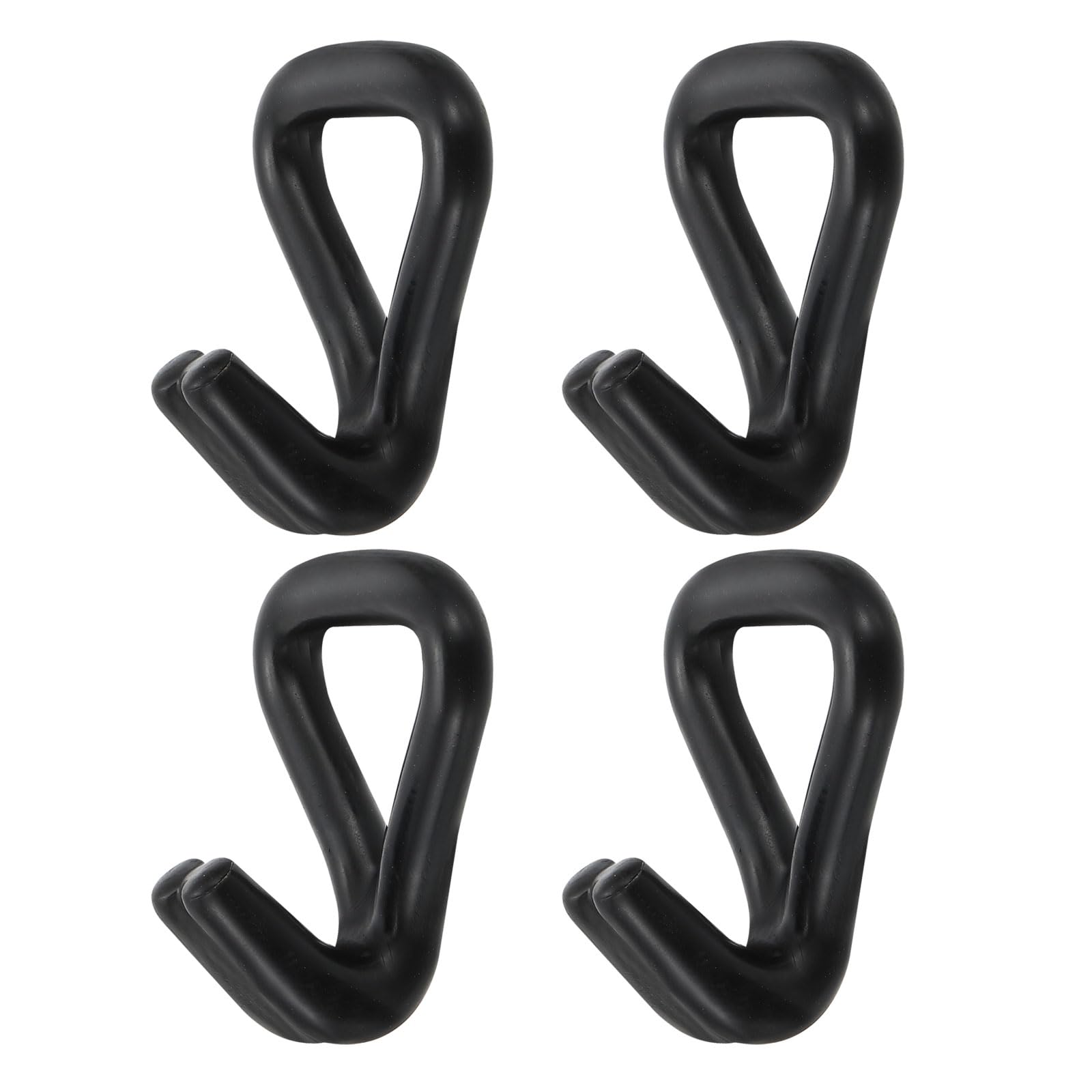 PATIKIL 4 Pack Ratchet Double J Hook Load 2204 LBS for 7.5mm Tie Down Strap Webbing on Car Truck Trailers Towing Strap, Black