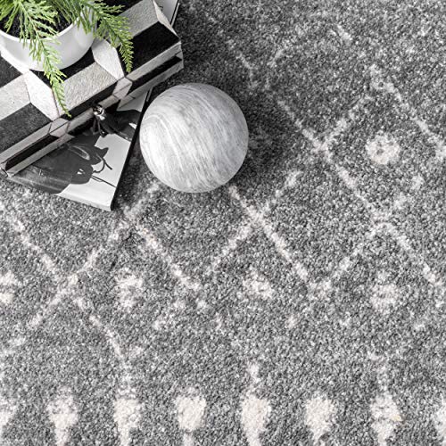 nuLOOM Moroccan Blythe Accent Rug, 2' x 3', Dark Grey, Rectangular, 0.