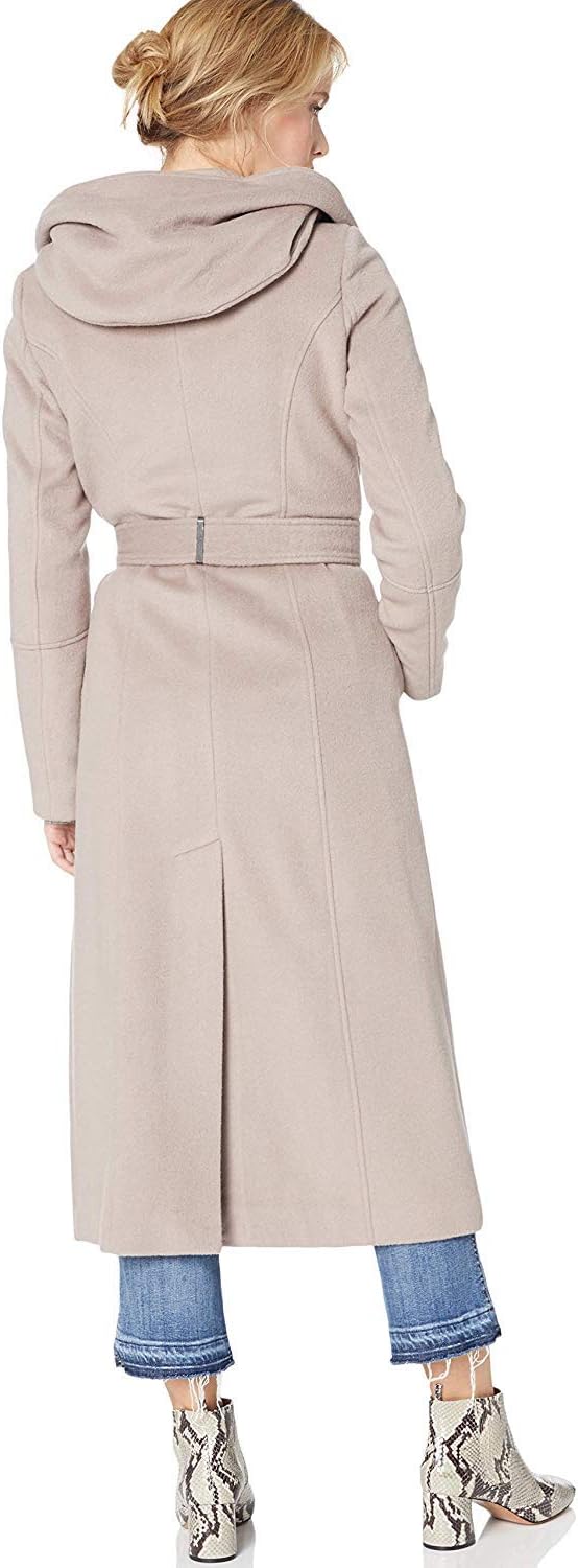Calvin Klein Women's Maxi Length Wool with Oversixed Hood and Toggle Closure