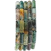 BEADIA Natural Indian Agate Tube Beads 13x4mm 30pcs Cylinder Loose Semi Gemstone Beads for Jewelry Making Design