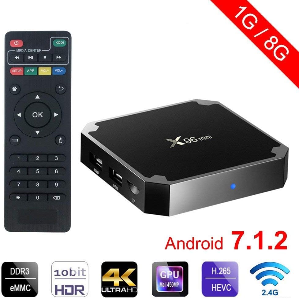 New Android TV Box - Smart TV Box Quad Core X96 Mini Android 7.1 OS Amlogic S905W Media Player 1GB 8GB/WiFi 2.4G X96 Mini TV Box