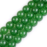 GEM-Inside Natural 14mm Green Taiwan Jade Gemstone Loose Beads Round Crystal Energy Stone Power for Jewelry Making 15"