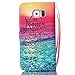 Galaxy S6 Case, Galaxy S6 Wallet Case, Firefish [Kickstand] PU Leather Flip Purse Case Slim Bumper Cover with Lanyard Magnetic Skin for Samsung Galaxy S6 + including One Stylus-Sea