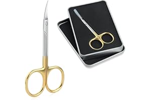 Qunzhao Cuticle Scissors for Women and Men Curved Stainless Steel with Tip Grooming Blades Manicure Nail for Dry Skin Nail Scissors (4)