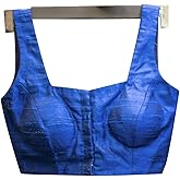 Women's Party Wear Readymade Bollywood Designer Indian Style Padded Blouse for Saree Crop Top Choli Blue (L-40)