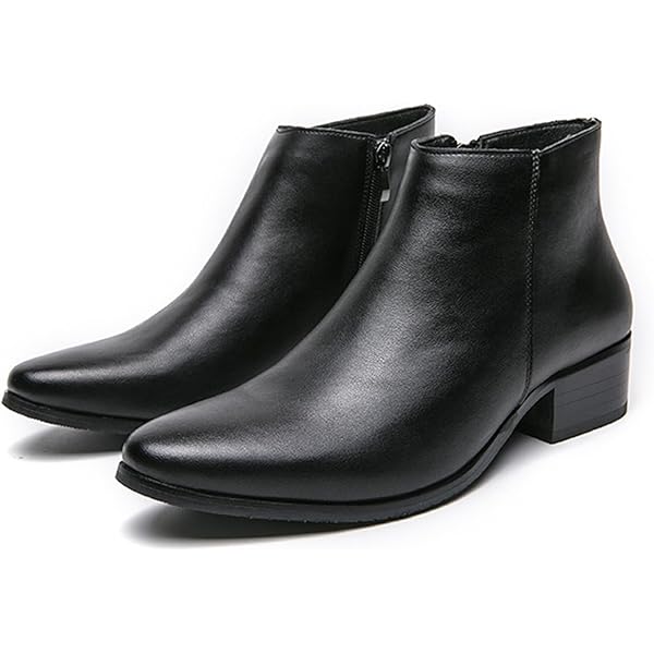 Amazon.com | Men's Classic Polished Leather Side Zip Chelsea Ankle