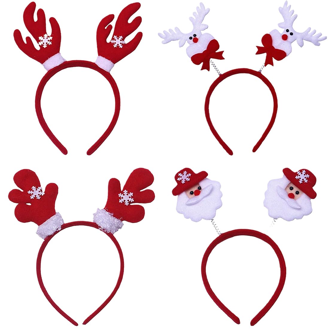 EIYVPRA 4 Pieces Christmas Headbands, Christmas Headbands, Christmas Headbands, Christmas Headbands, Christmas Headbands, Christmas Headbands, Christmas Headband, Reindeer Antler Headband