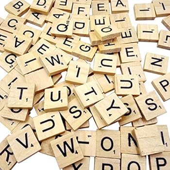 100 PCS Scrabble Tiles Games Wood Letters A-Z Capital Letters for Crafts, Pendants, Spelling