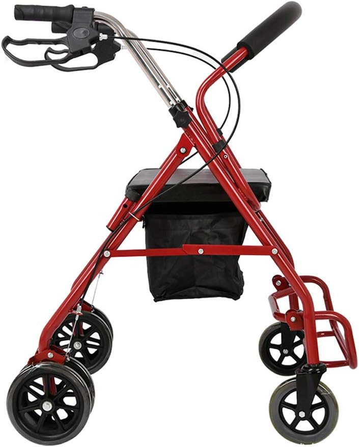 Mobility Folding Four Wheel Rollator Walkers Lightweight