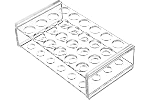 Bettomshin 2Pcs Acrylic Test Tube Holder Rack,Centrifuge Tube Holder,Plastic Stand for Labortory Holder 14mm 24Well Transparent