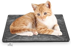 MARUNDA Self Warming Cat Bed,Super Soft Dog Bed Crate Bed Blanket, Self Heating Cat Pad, Thermal Cat and Dog Warming Bed Mat.