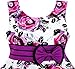 HX81 Girls Dress Princess Rose Flower Bow Tie Party Summer Cotton Size 6,Purple,