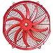 Upgr8 Universal High Performance 12V Slim Electric Cooling Radiator Fan with Fan Mounting Kit (16 Inch, Red)