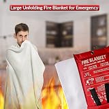 1ABOVE Large 1x1M Fire Blanket Emergency Fire Suppression Home Kitchen Office view 4