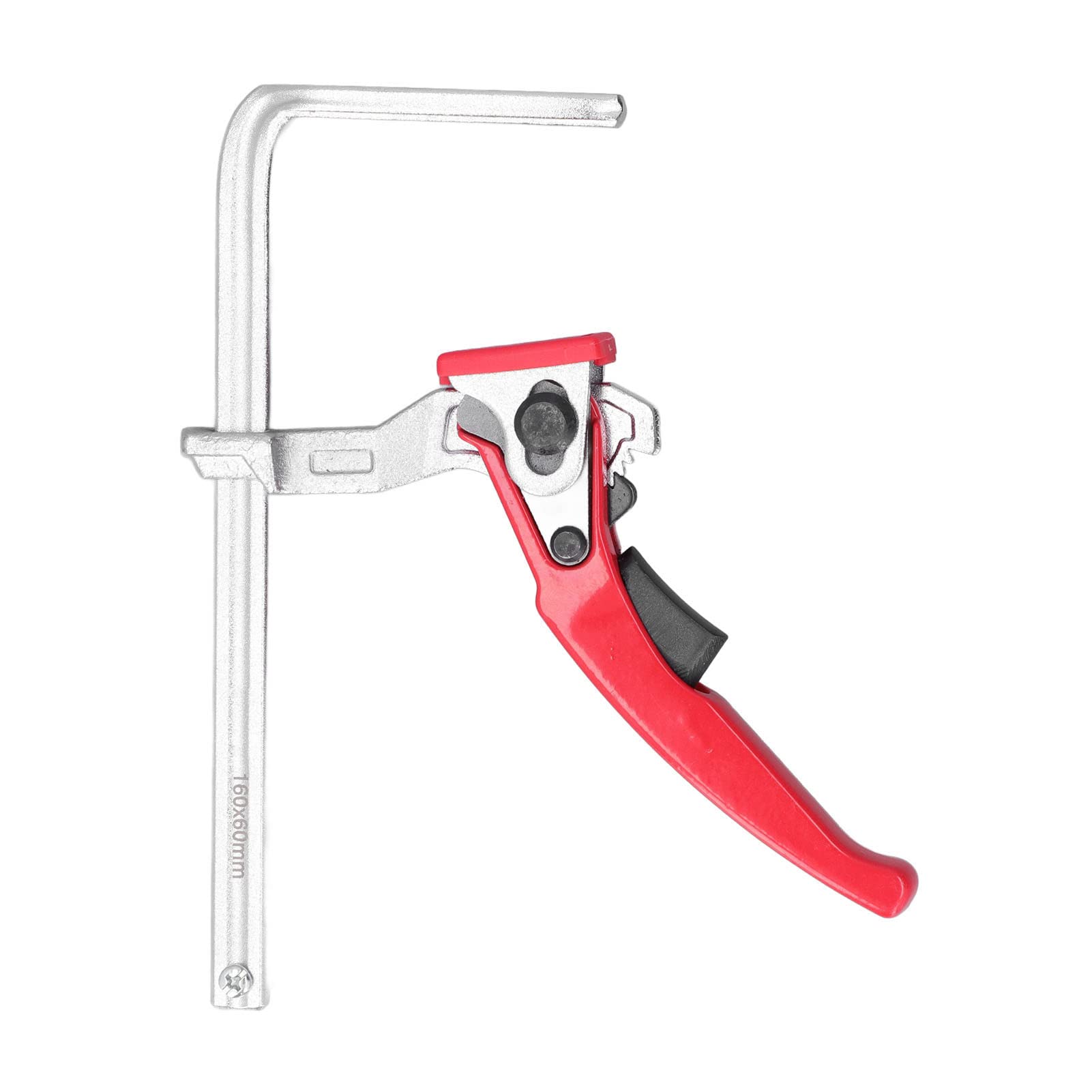 YUMILI Ratchet Table Clamp, Guide Rail Fixing Tool Made of Aluminium Alloy for Woodworking, Maximum Opening 16 cm