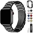 Fullmosa Compatible with Apple Watch Band Series 11 10 46mm, Stainless Steel iWatch Band with Case Compatible for Apple Watch