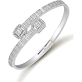 LuxeFlex Iced Out Diamond-Studded Butterfly Cuff Bracelet for Women, Men, and Teen Girls - 14K Gold Plated Bangle with Baguette CZ Stones, Perfect Birthday or Graduation Jewelry Gift for Best Friends