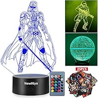 3D Star Wars Night Light, 16 Colors Changing Night Lights with Remote & Smart Touch, Christmas and Birthday Gifts for Kids and Any Star Wars Fans