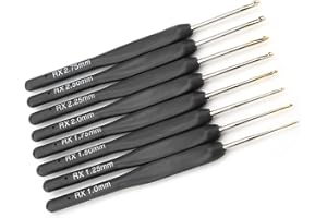 Soft Handle Crochet Hooks, Aluminum Knitting Needles Set with Ergonomic Design for Smooth Weaving, 8 Sizes 1mm to 2.75mm, DIY