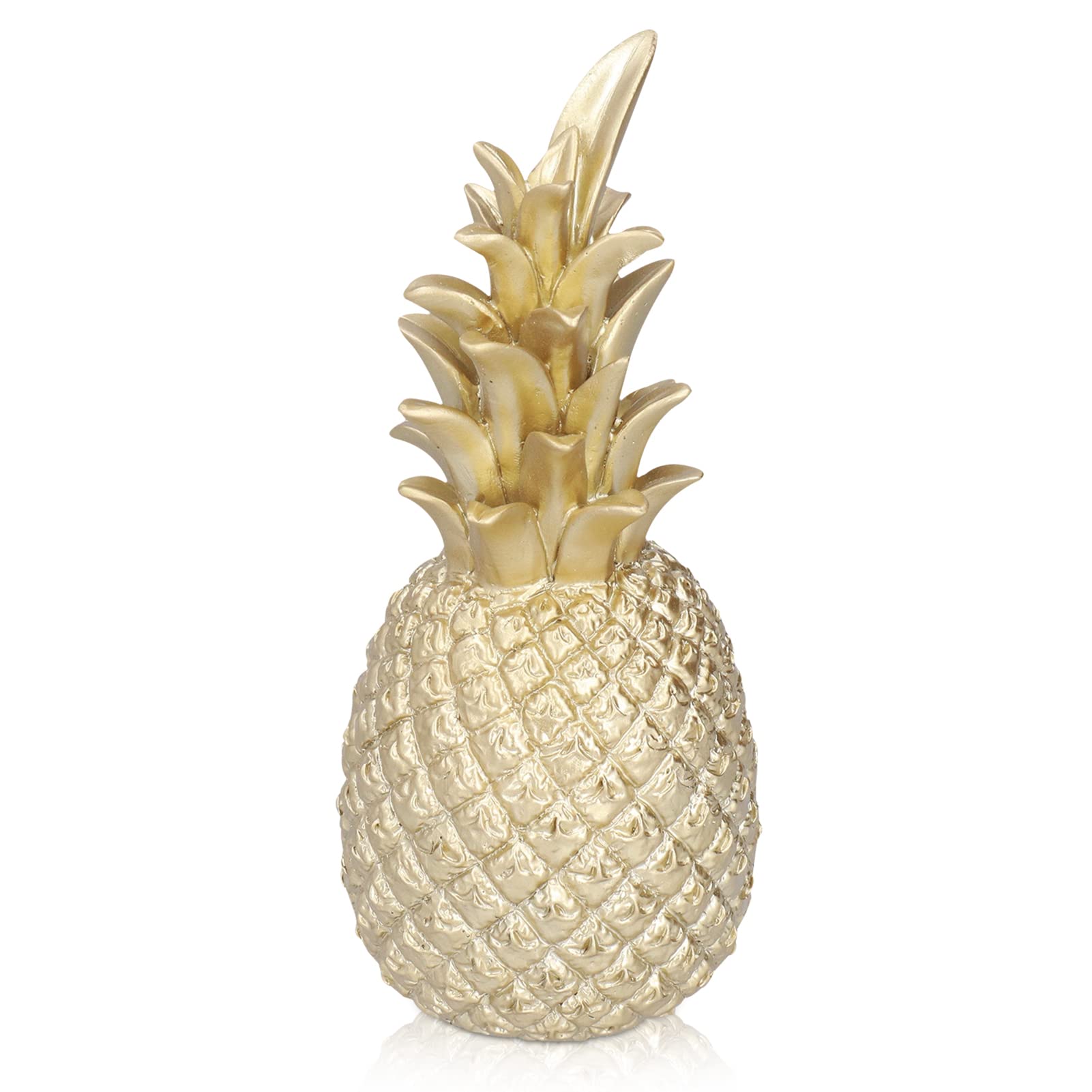 Cyrank Decorative Pineapple Ornament,Pineapple Fruit Ornament Artificial Fruit Sculpture Figurine,Resin Artificial Pineapple Fruit Figurine Table Decoration Gift for Home Decor,7.9×3.3inch