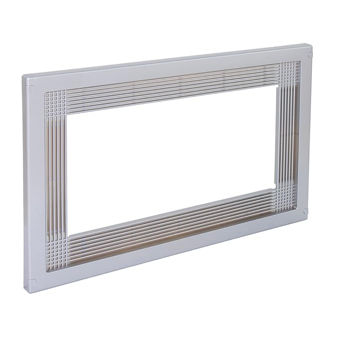 Emuca 8934725 Marco para encastrar microondas en mueble de 60cm en plastico gris metalizado