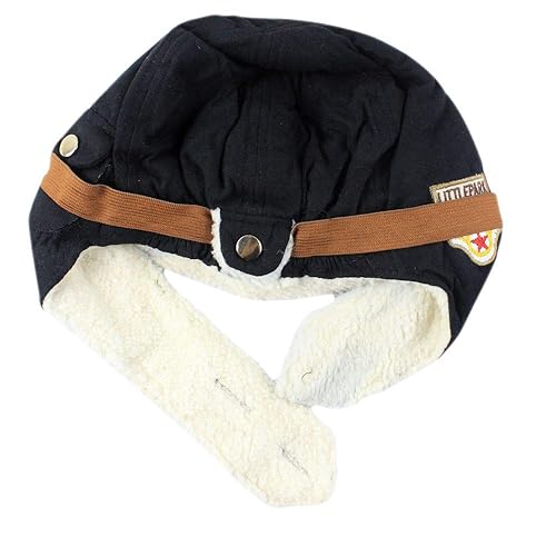 Peicees Vintage Aviator Hat Kids Trapper Hat Fleece Warm Trooper