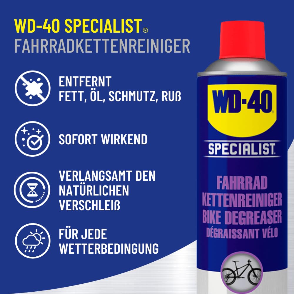 WD-40 Specialist Fahrrad Pflegeset - Komplettes Bike Pflegeset für Fahrräder mit Kettenspray, Kettenreiniger und Fahrradreiniger, eine nachhaltige Pflege und Schutz für alle Fahrradtypen, 3-teilig 4