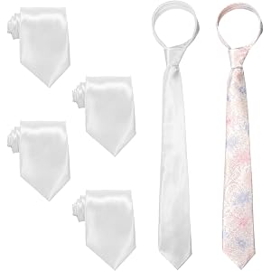 Yykazqe 4 Pcs Sublimation Blank Tie for Men, 57" White Polyester DIY Dye | DIY, heat transfer, custom, 4 pack, 57 inch, 100%