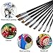 Yosoo 9 PCS Nylon Oblique Flat Tipped Paint Brushes Set, Inclined Plane Wooden Long Handle Brush Set Art Artist Professional Painting Supplies for Acrylic Watercolor and Oil Painting