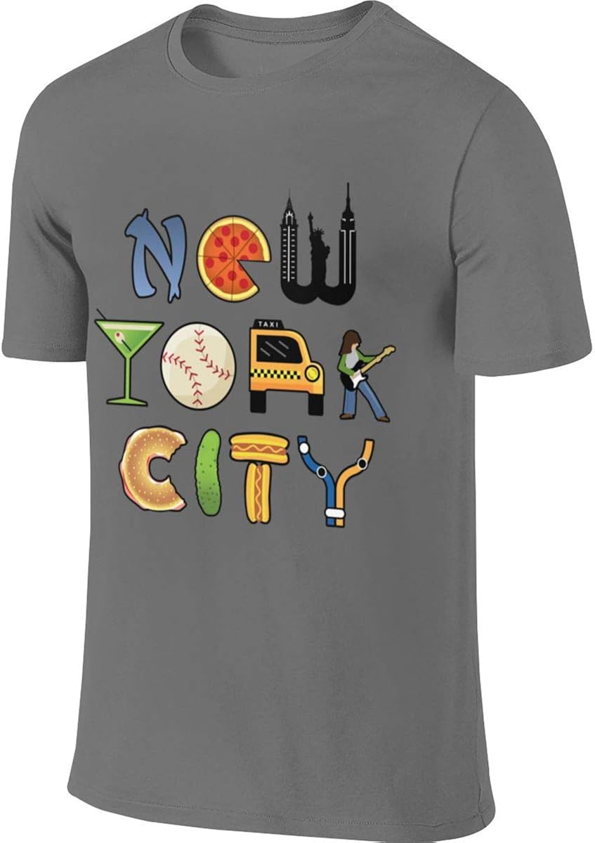 Fruit Hamburger New York City Crew Tees Mens Short SleeveT-Shirt Fit Men's