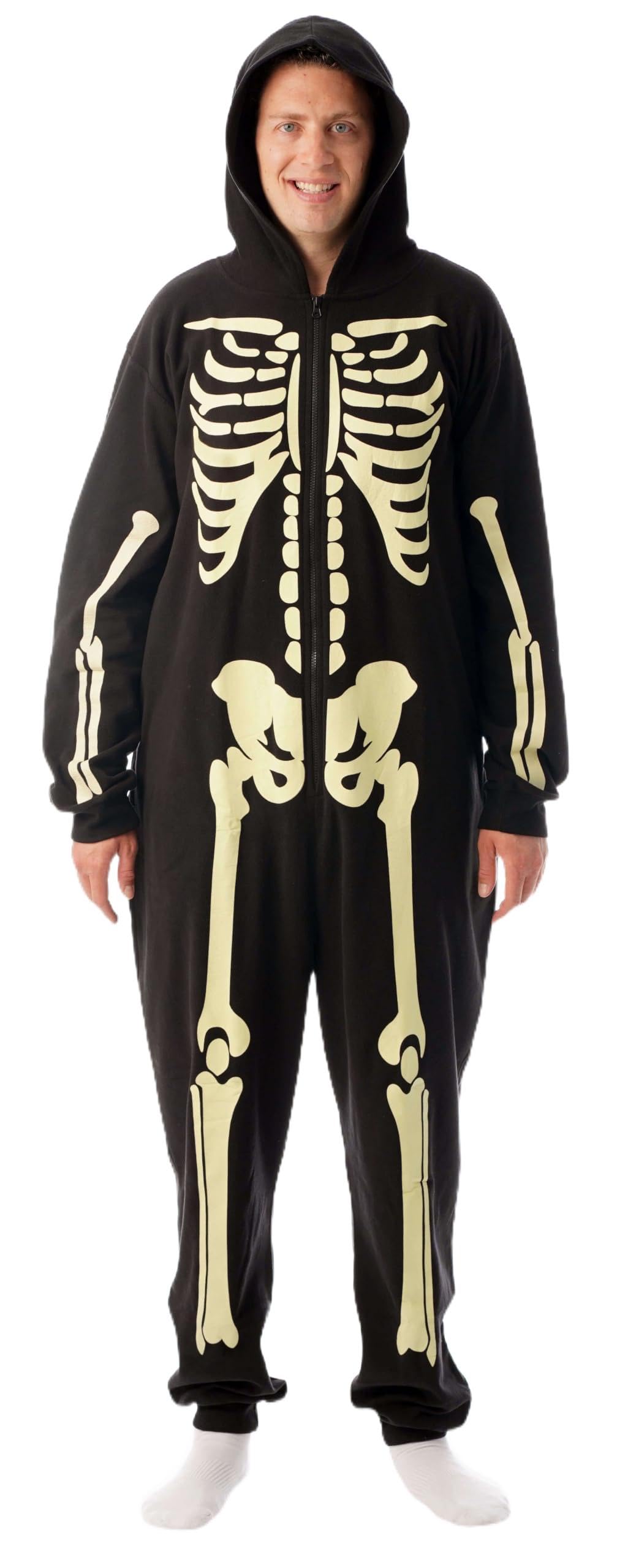 Photo 1 of #followme Glow In The Dark Skeleton Men's Adult Onesie Pajamas 6741-M