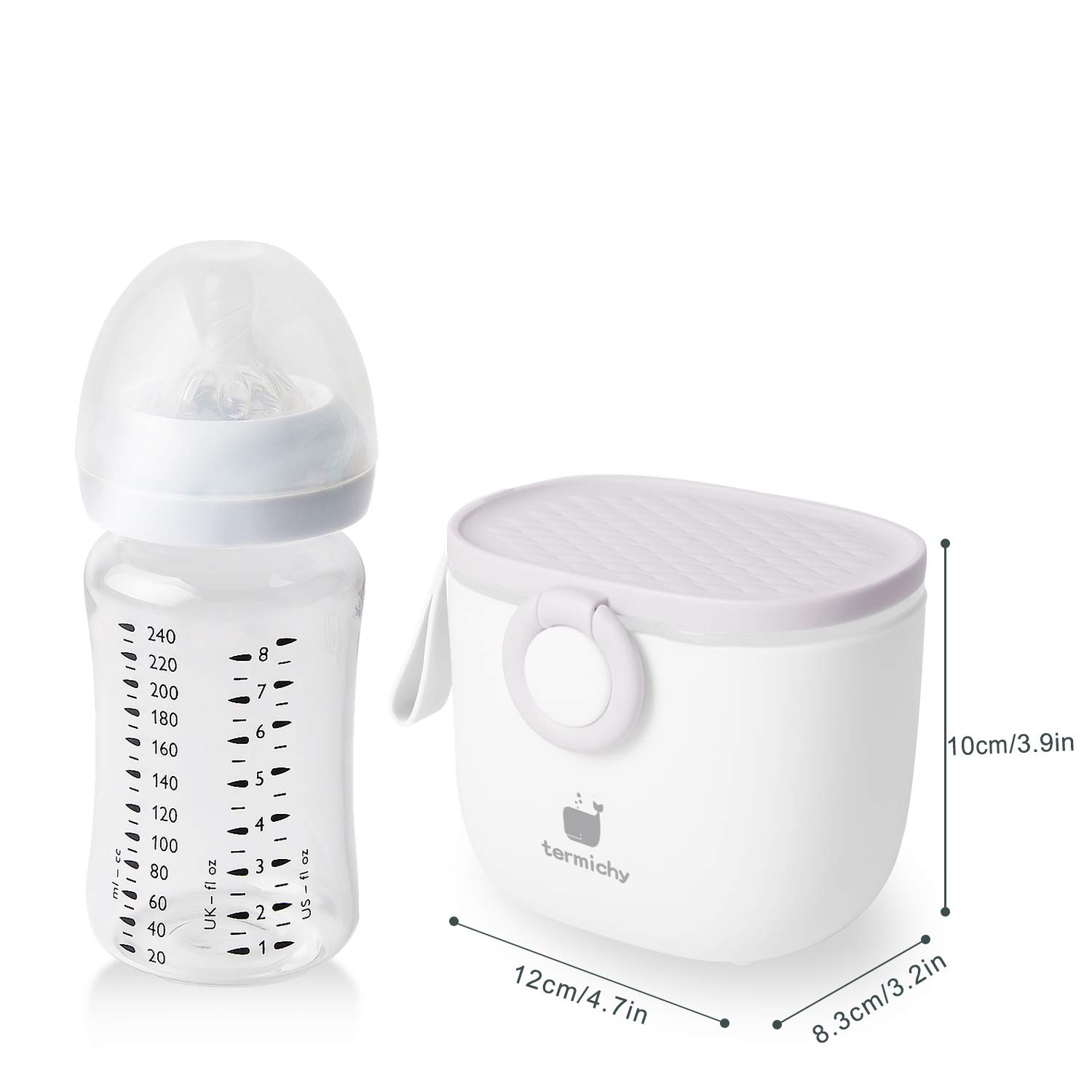 Termichy Baby Formula Dispenser, Portable Formula Dispenser Container with Scoop and Carry Handle for Travel Outdoor Activities for Baby Infant, 500ml (Grey) : Baby