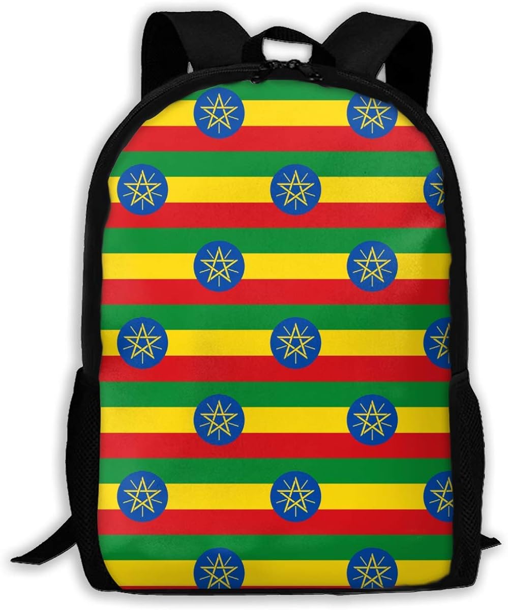 Ethiopia Flag Fashion Travel Backpacks Cute Backpacks Laptop Backpack