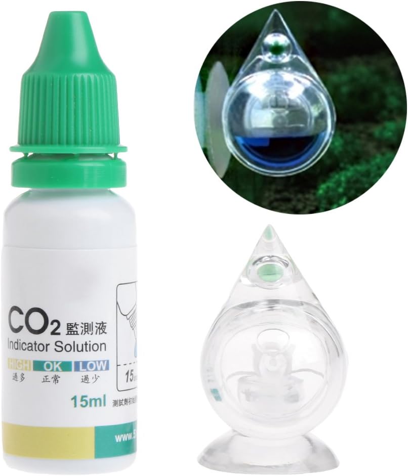 Wodwad Aquarium Carbon Dioxide CO2 Indicator Water Drop Shaped Checker Monitor Tester