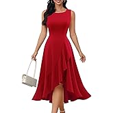 DRESSTELLS Women's Cocktail Party Formal Wedding Guest Church Modest Prom Long High Low Evening Dress