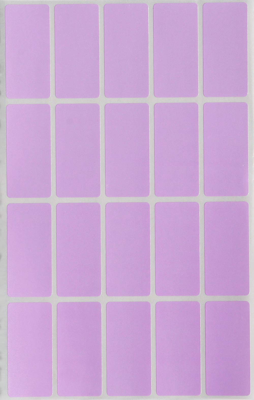 Royal Green Rectangular Colored Labels 1.57inch x 0.75 inch - Rectangle Color Code Stickers in Pastel Purple - 100 Pack